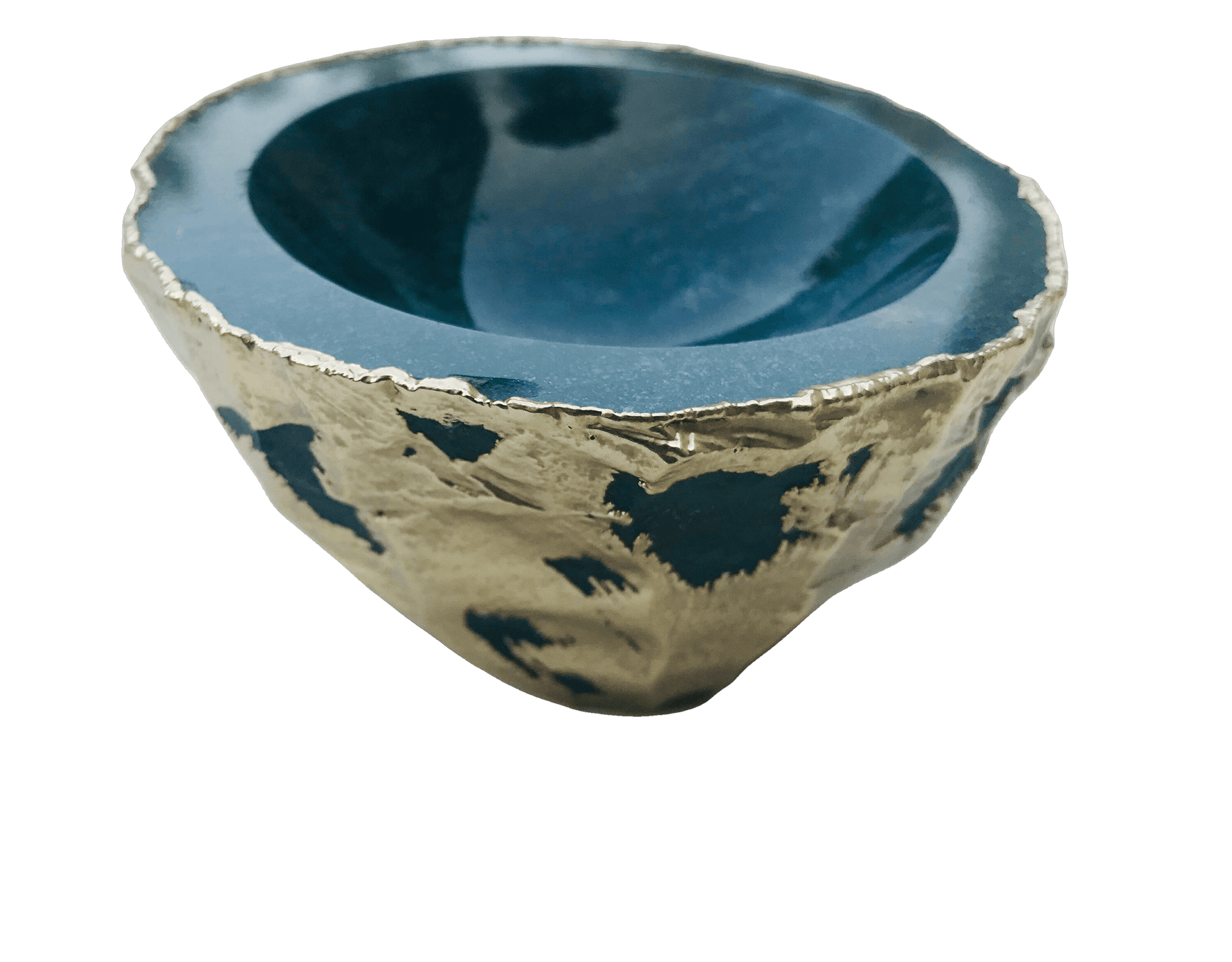 Green Blue Agate Geode Jewelry Bowl