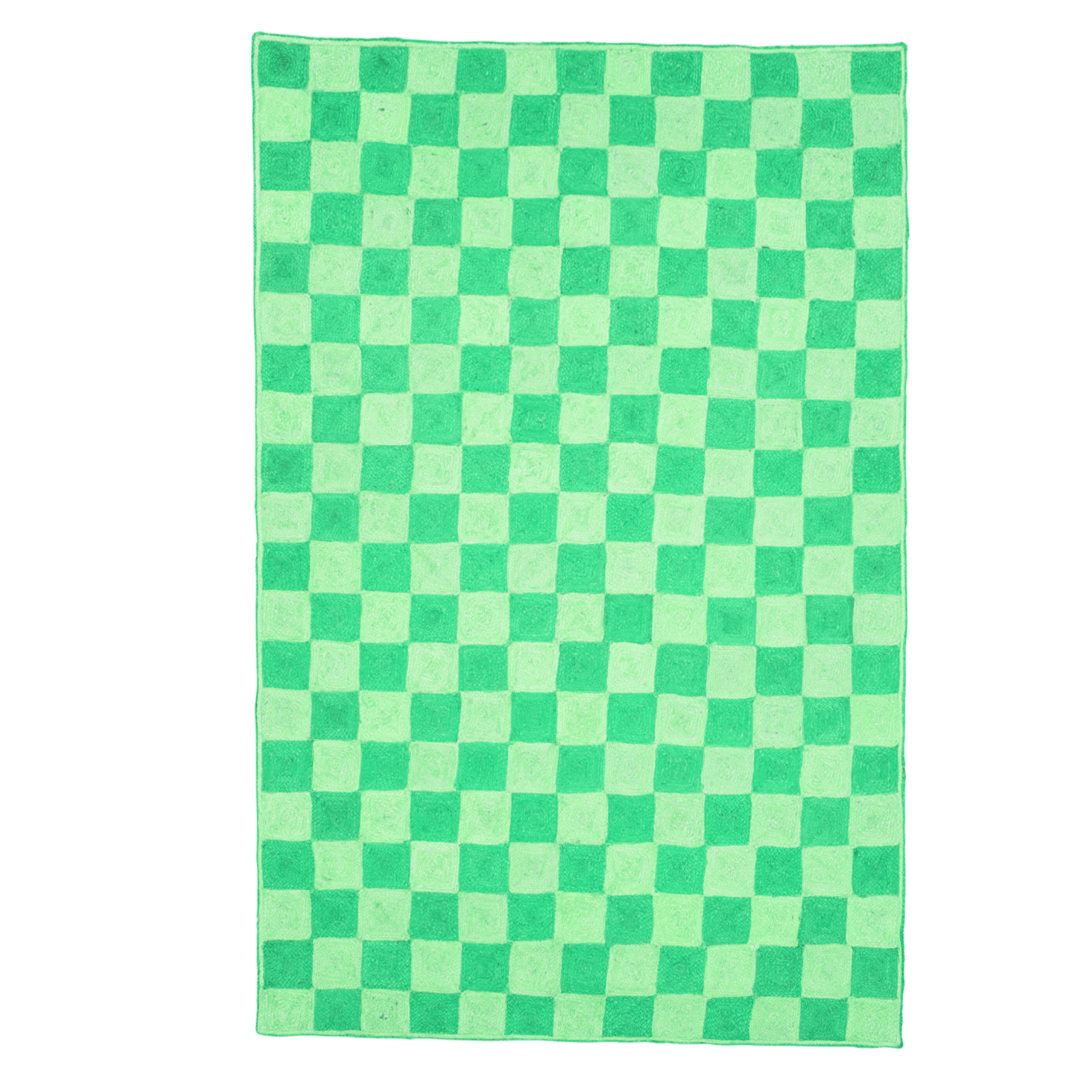 Green Checker Jute Rug - MAIA HOMES
