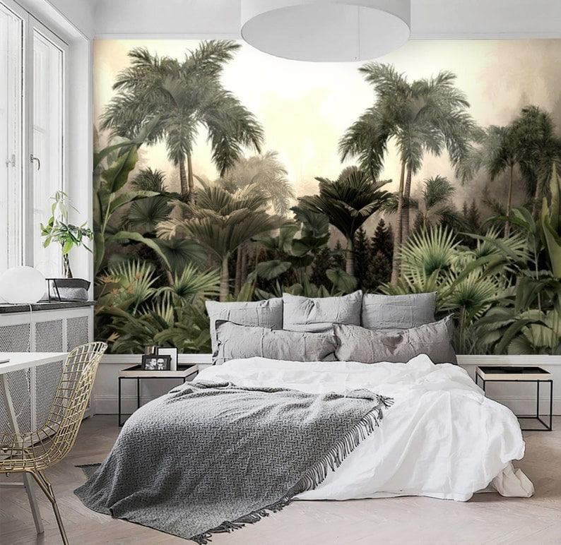 Green Dense Tropical Jungle Wall Mural