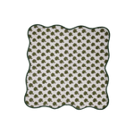 Green Dinosaur Block Print Scallop Cotton Napkins