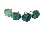 Green Fluorite Agate Cabinet Door Pull Handle - Set of 4 Rose Gold