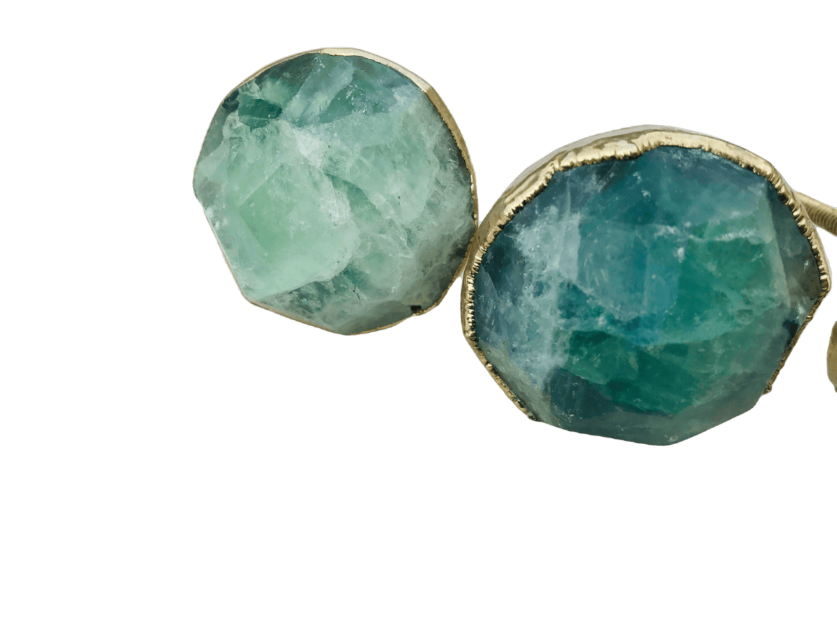 Green Fluorite Agate Cabinet Door Pull Handle - Set of 4