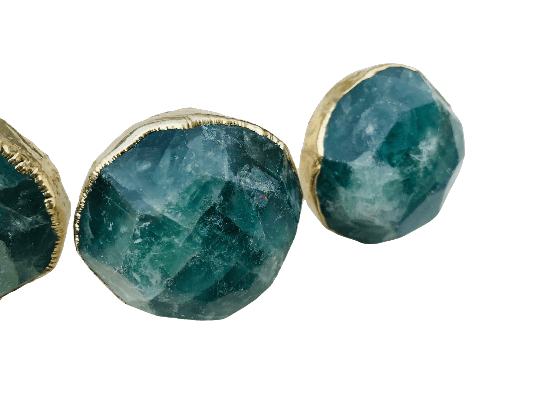 Green Fluorite Agate Cabinet Door Pull Handle - Set of 4