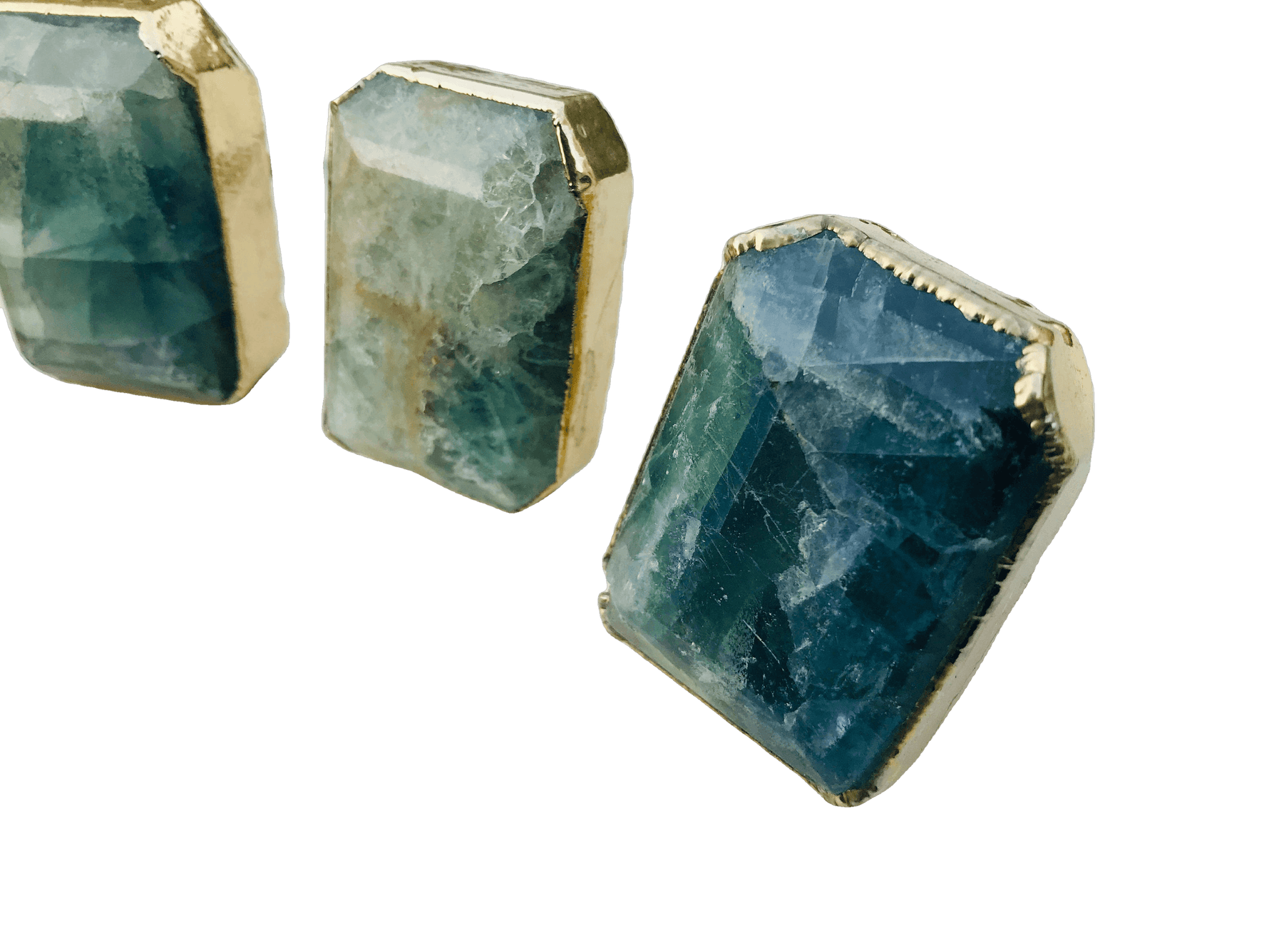 Green Fluorite Quartz Cabinet Door Pull Handle - Set of 4