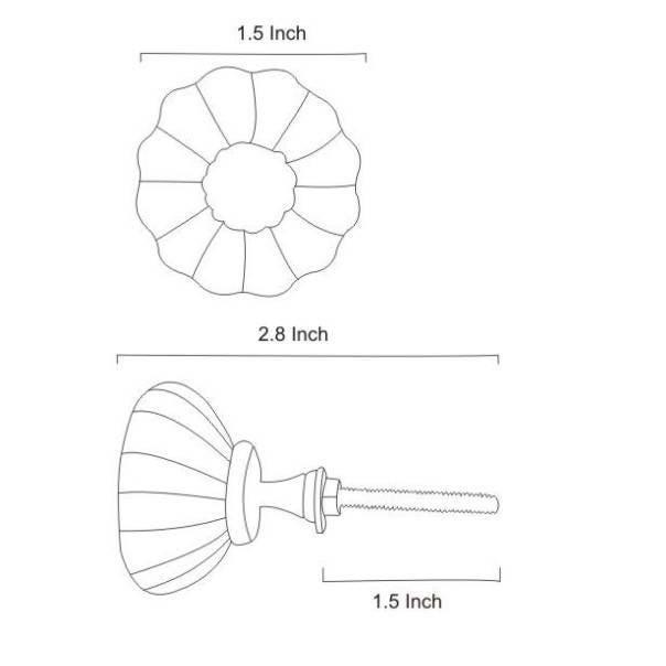 Green Glassware Flower Kitchen Cabinet Knob