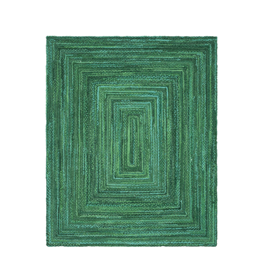 Green Hand Braided Jute Rug