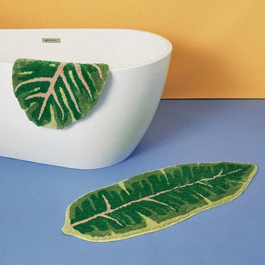 Green Leaf Decorative Bathroom Mat - MAIA HOMES
