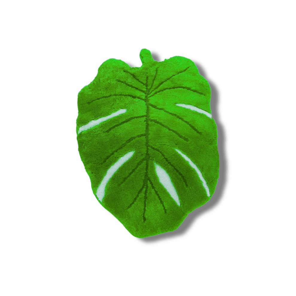 Green Monster Leaf Shape Cotton Rug