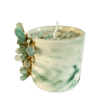 Green Quartz Crystal Scented Soy Candles in Coffee Mug - Set of 2