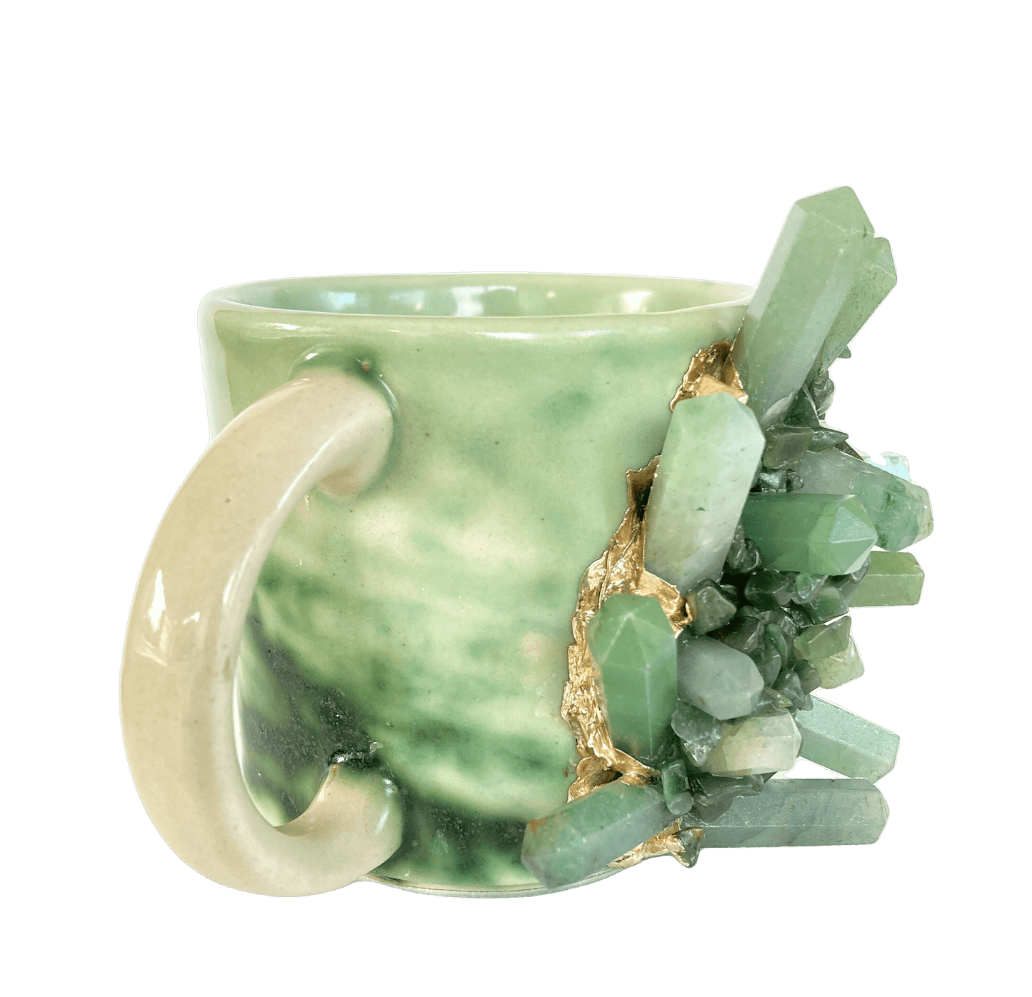 Green Quartz Marbled Ceramic Coffee Mug - Set of 2 - MAIA HOMES
