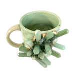 Green Quartz Marbled Ceramic Coffee Mug - Set of 2