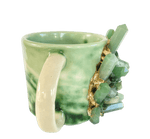 Green Quartz Marbled Ceramic Coffee Mug - Set of 2