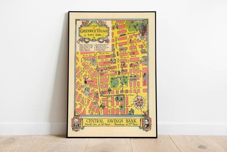 Greenwich Map Print| Art History - MAIA HOMES