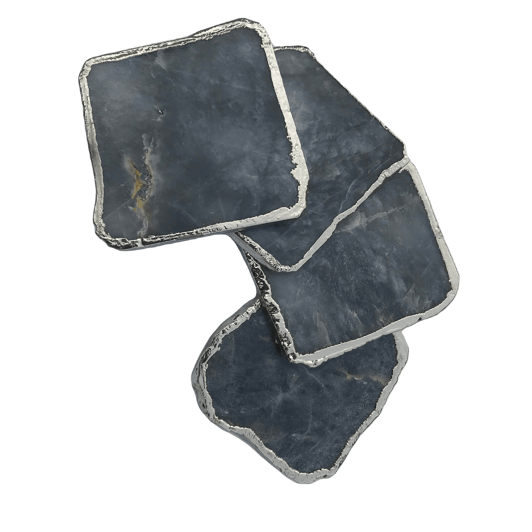 Grey Agate Quartz Coaster Set of 4