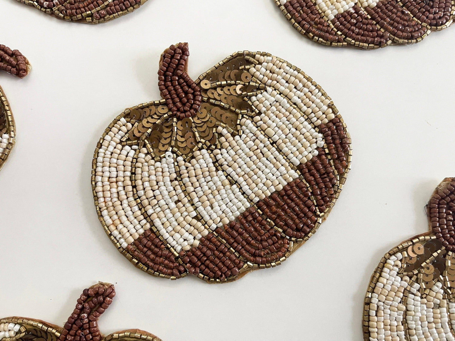 Halloween Pumpkin Beaded Coasters