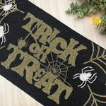 Halloween Trick or Treat Black and Gold Beaded Table Runner