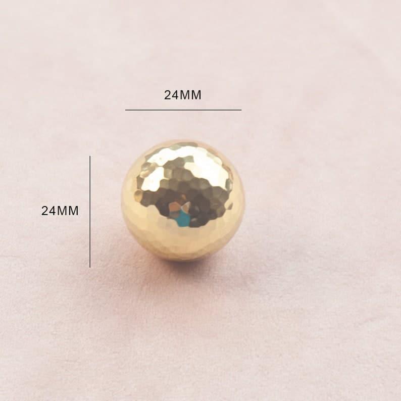 Hammered Brass Round Cabinet Drawer Knob