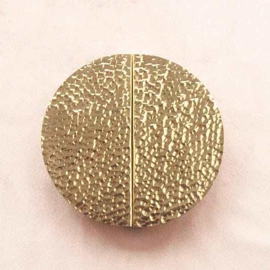 Hammered Brass Semi-Circle Half Moon Cabinet Drawer Pull - Set of 2 - MAIA HOMES