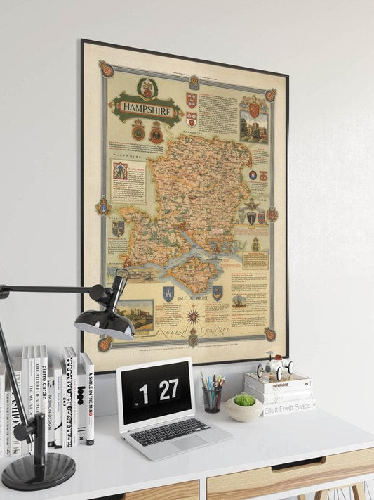 Hampshire Map Print| Art History - MAIA HOMES