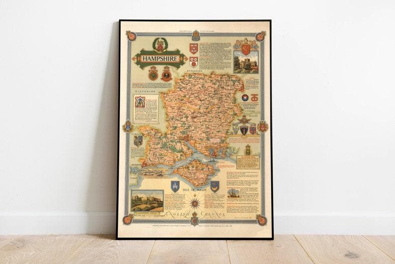 Hampshire Map Print| Art History