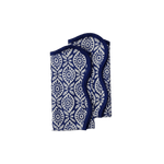 Hand Block Printed Eyelet Blue Cotton Napkin Set