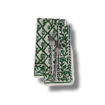 Hand Block Printed Green Trees Cotton Napkins