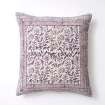 Hand Block Printed Rustic Floral Cushion Cover