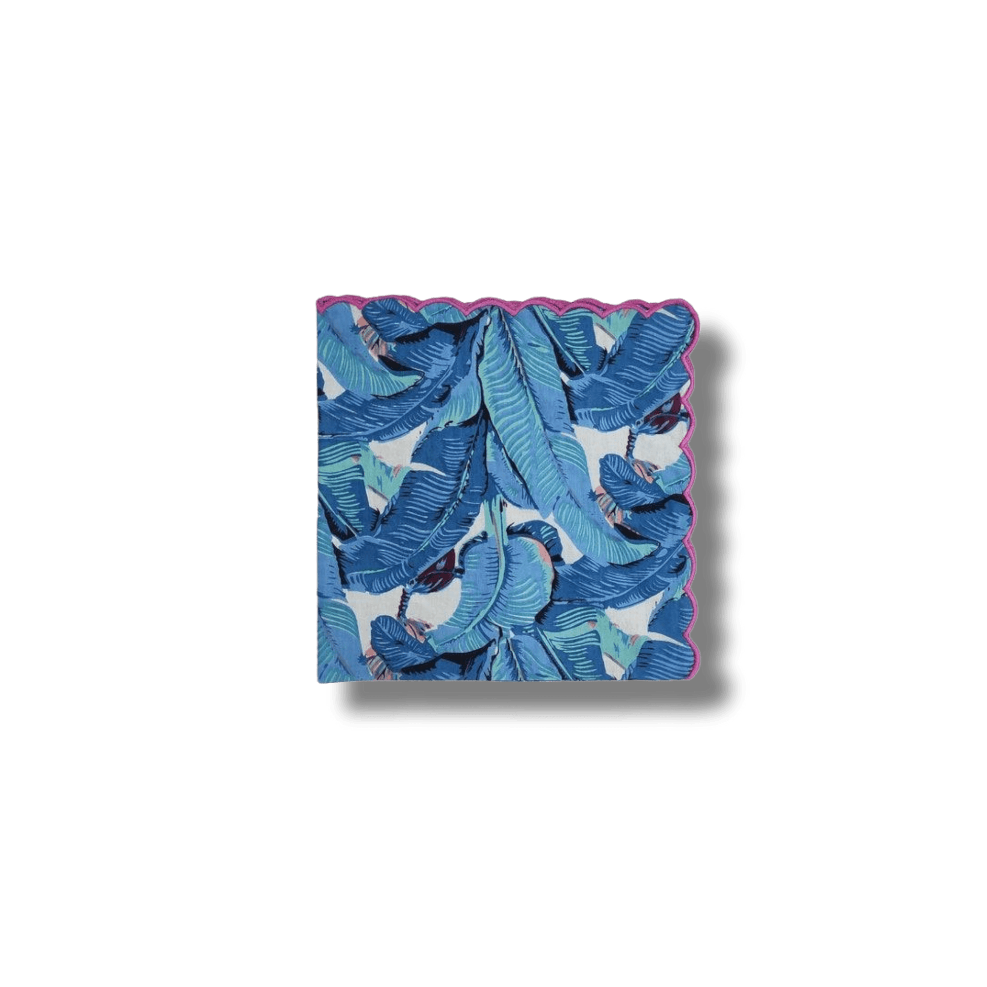 Hand Block Printed Tahiti Scalloped Cotton Napkins - MAIA HOMES