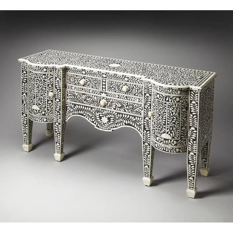 Hand Crafted Bone Inlay French Inspired Buffet Table - MAIA HOMES
