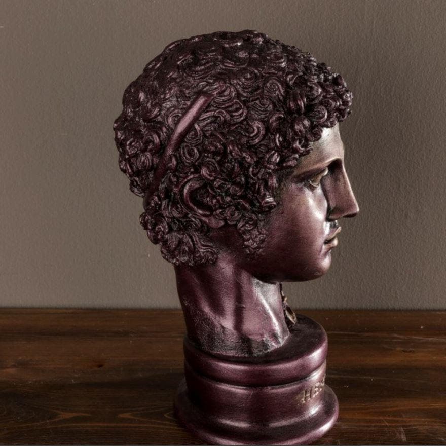 Hand Crafted Bronze Hermes Bust Statue