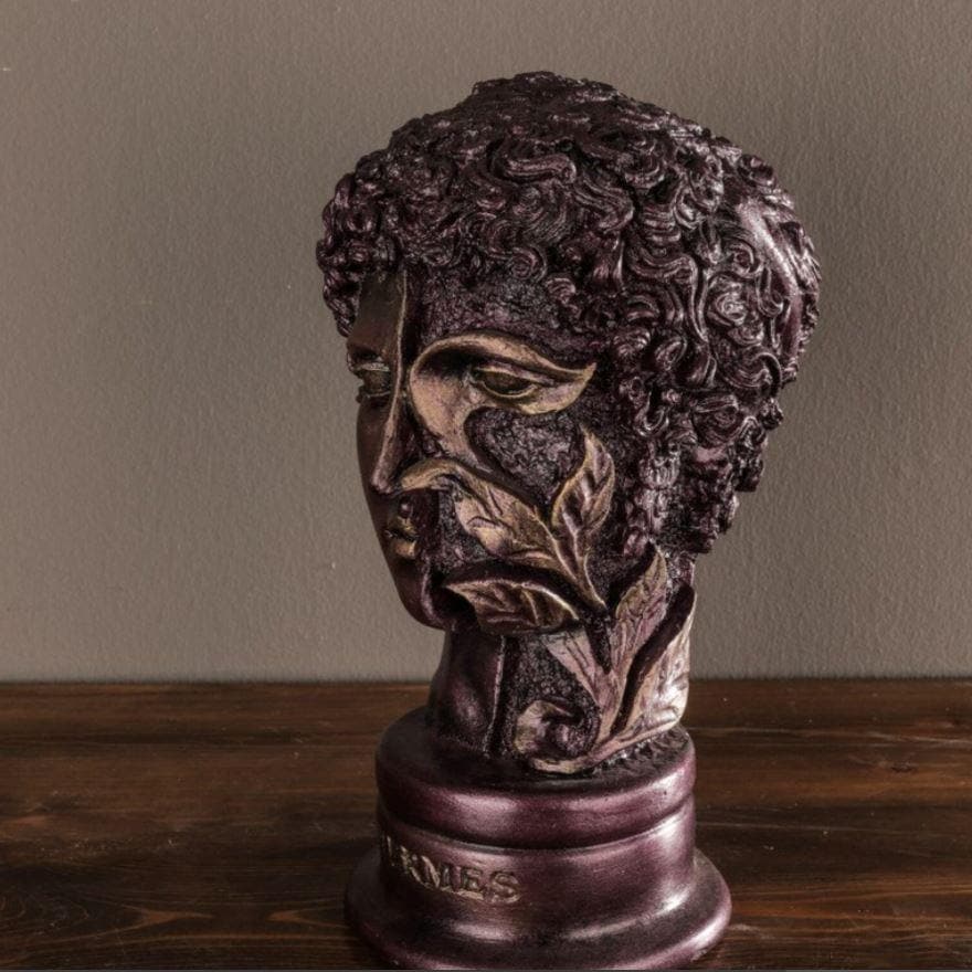 Hand Crafted Bronze Hermes Bust Statue