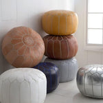 Hand Crafted Genuine Leather Moroccan Pouf Cover