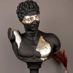 Hand Crafted Gold Gilded Black Hermes Sculpture