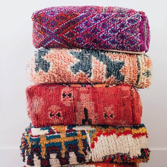 Hand crafted Moroccan Kilim Pouf Cover - MAIA HOMES