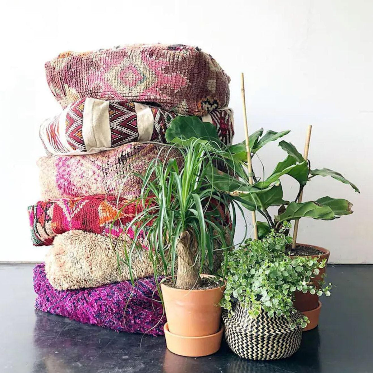 Hand crafted Moroccan Kilim Pouf Cover