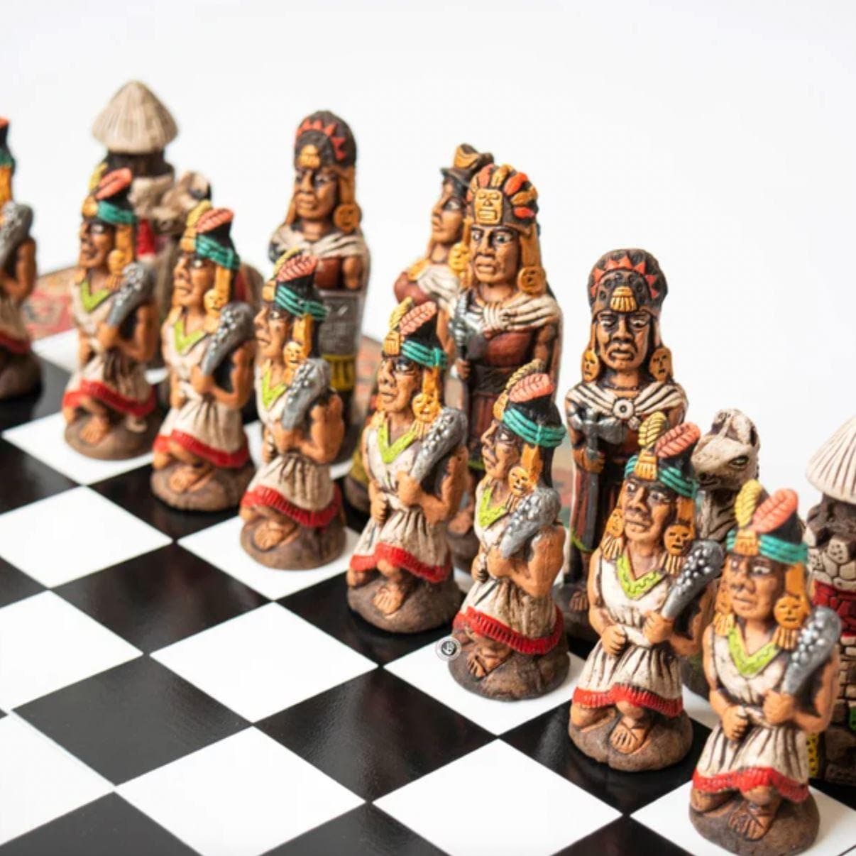 Peruvian Chess Games Wooden Chess Games Inca Chess Game 