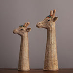 Hand Crafted Rattan Giraffe Head Sculpture