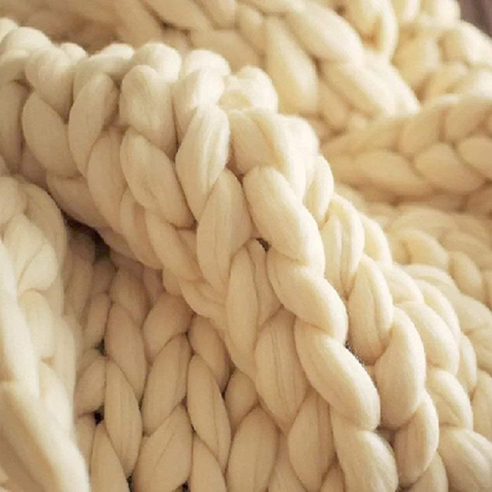 Hand Knitted Merino Wool Chunky Throw Blanket - MAIA HOMES