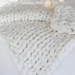 Hand Made Merino Wool Chunky Knit Boho Throw Blanket