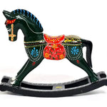 Hand Painted Colorful Wooden Rocking Horse Statue
