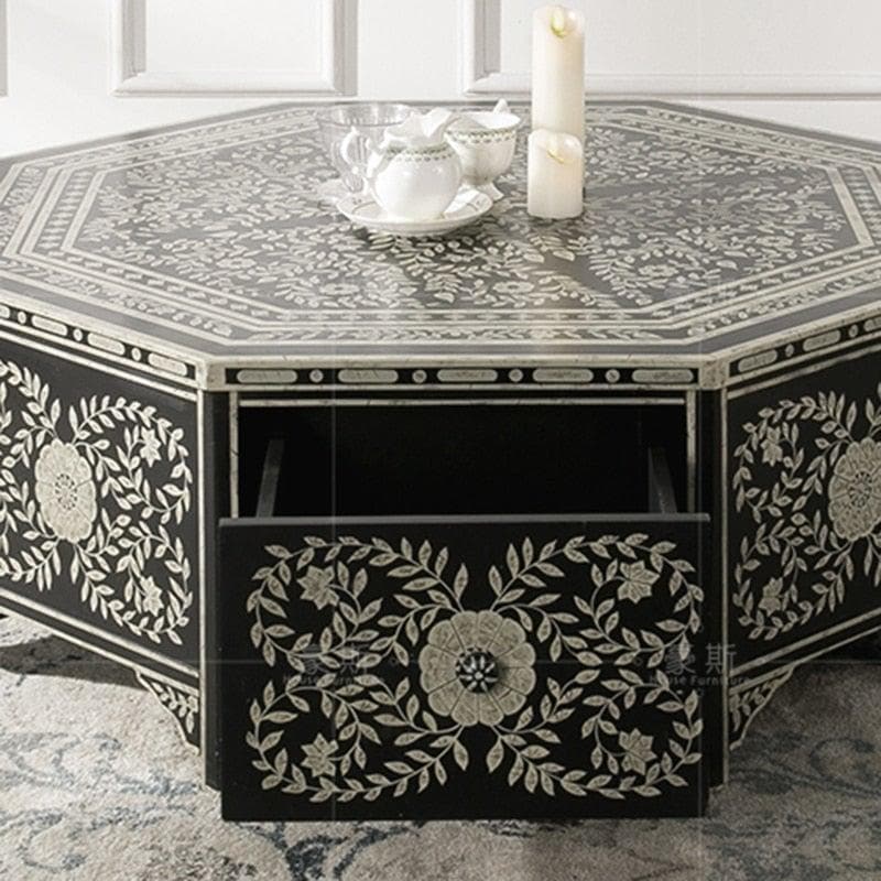 Hand Painted Diamond Coffee Table - MAIA HOMES