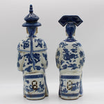 Hand Painted Qing Dynasty Sitting Emperor and Empress Figurines