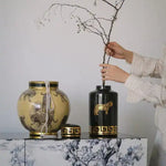 Hand-Painted Tiger Rosy Decorative Glazed Jar Set