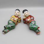 Hand Painted Traditional Chinese Men Figurines - 2 pcs Default Title