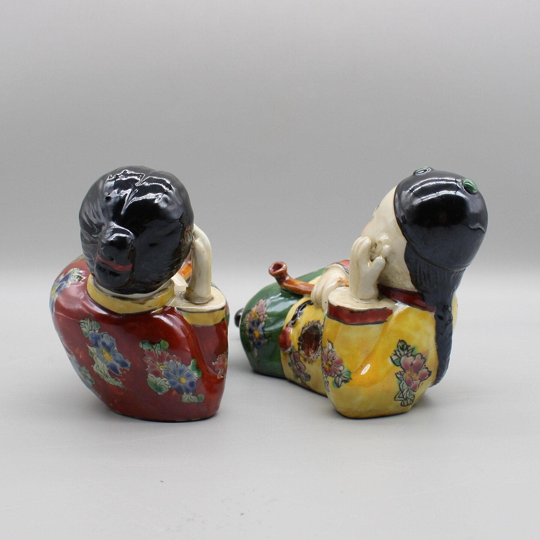 Hand Painted Traditional Chinese Men Figurines - 2 pcs - MAIA HOMES