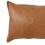 Hand Stitched Genuine Leather Lumbar Throw Pillow