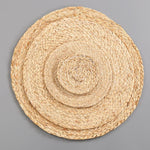 Hand Woven Bamboo Fiber Round Placemat Beige