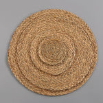 Hand Woven Bamboo Fiber Round Placemat Brown