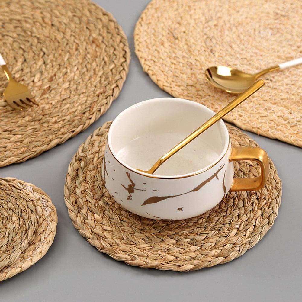 Hand Woven Bamboo Fiber Round Placemat