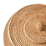 Hand-Woven Round Rattan Storage with Lid